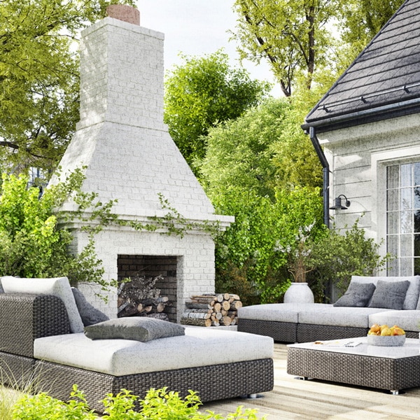a bench in front of a house